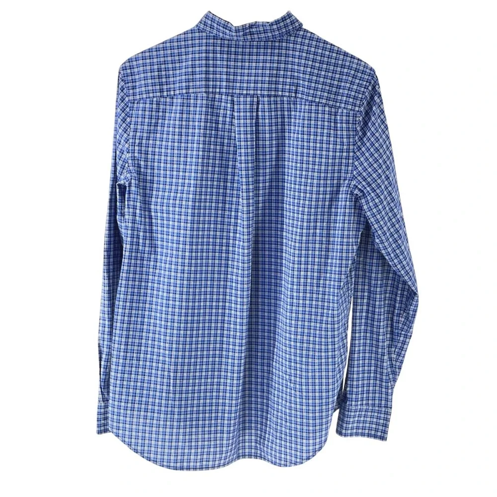 Ralph Lauren Boys‎ Blue Plaid Button Down Shirt Natural Stretch XL 18 20 Preppy